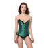 Beauty Floral Trim Burlesque Lace Up Overbust Corset