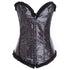 Beauty Floral Trim Burlesque Lace Up Overbust Corset