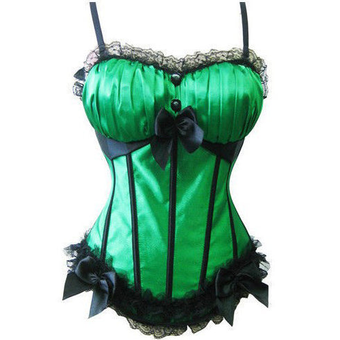 Bowknot Trim Sexy Removable Spaghetti Strap Overbust Corset