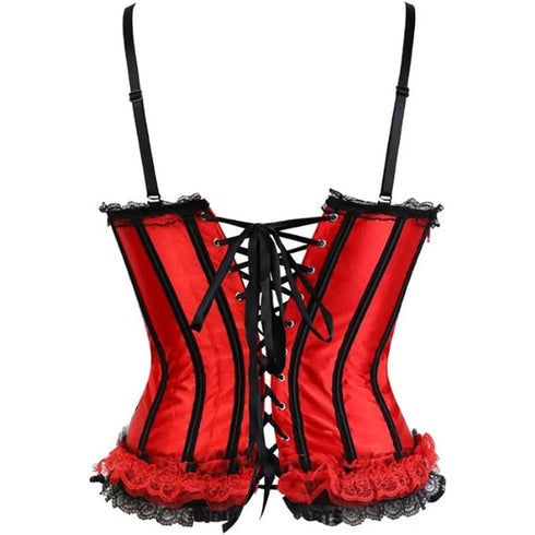 Bowknot Trim Sexy Removable Spaghetti Strap Overbust Corset