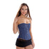 Classic Comfortable Blue Denim Jean Overbust Bustier Corset