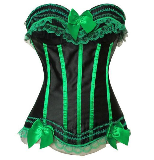 Classic Fashion Trim Pattern Bow Lace Overbust Corset