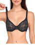 Comfort Breathable Anti-Sagging Push Up Ultra Thin Underwired Black Plus Size Lace Bra
