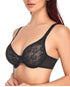 Comfort Breathable Anti-Sagging Push Up Ultra Thin Underwired Black Plus Size Lace Bra