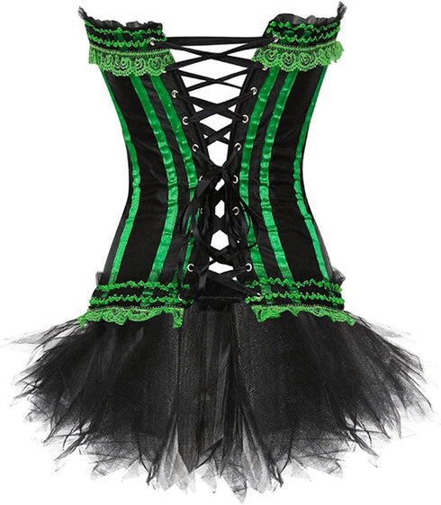 Corset Dress Bustier Corset Top Skirt Burlesque for Women Halloween Costume