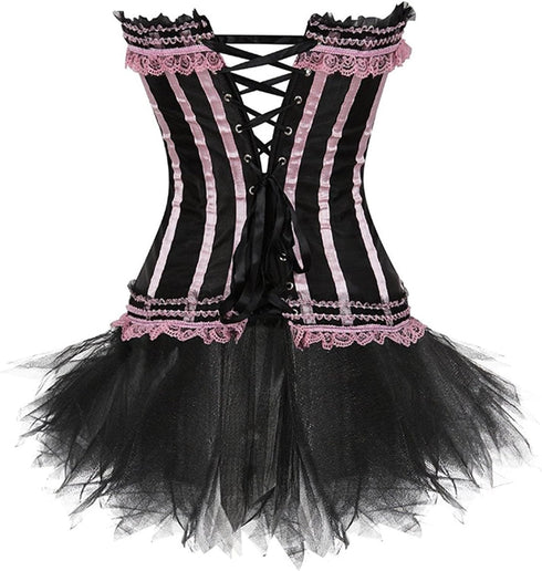 Corset Dress Bustier Corset Top Skirt Burlesque for Women Halloween Costume