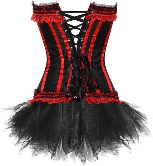 Corset Dress Bustier Corset Top Skirt Burlesque for Women Halloween Costume