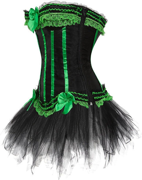 Corset Dress Bustier Corset Top Skirt Burlesque for Women Halloween Costume