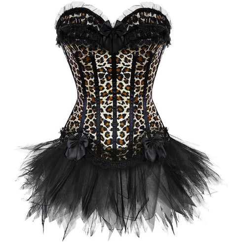 Corset Dress Bustier Corset Top Skirt Burlesque for Women Halloween Costume