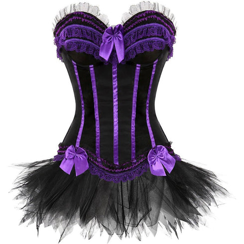 Corset Dress Bustier Corset Top Skirt Burlesque for Women Halloween Costume