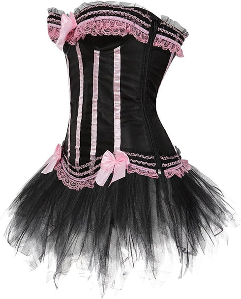 Corset Dress Bustier Corset Top Skirt Burlesque for Women Halloween Costume