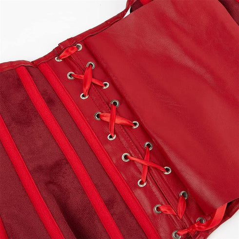 Corsets for Women Plus Size Faux Leather Steampunk Corset Top Zipper Bustier