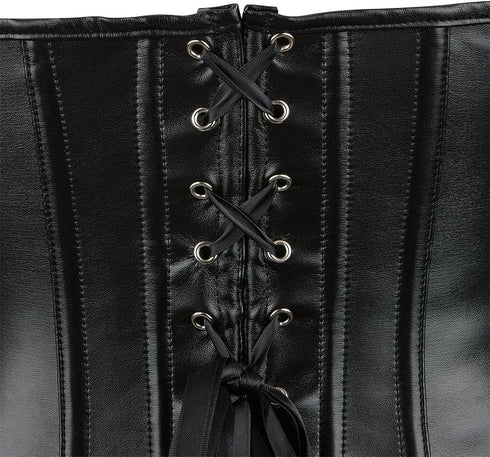 Corsets for Women Plus Size Faux Leather Steampunk Corset Top Zipper Bustier