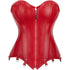 Corsets for Women Plus Size Faux Leather Steampunk Corset Top Zipper Bustier