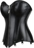 Corsets for Women Plus Size Faux Leather Steampunk Corset Top Zipper Bustier