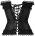 Cosplay Bowknot Hourglass Satin Lace Trim Overbust Corset