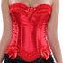 Cosplay Bowknot Hourglass Satin Lace Trim Overbust Corset