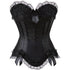Cosplay Bowknot Hourglass Satin Lace Trim Overbust Corset