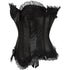 Cosplay Bowknot Hourglass Satin Lace Trim Overbust Corset
