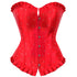 Fashion Sparkle Rhinestone Ruffle Trim Overbust Bustier Corset