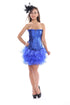 Fashion Sparkle Rhinestone Ruffle Trim Overbust Bustier Corset