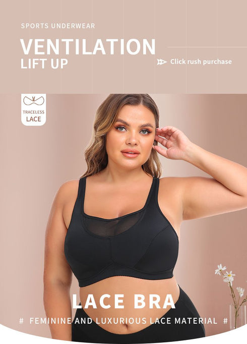 Full Coverage Bras for Women Plus Size Wireless Seamless Lace Bras High Support Large Breast