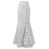 Gothic Steampunk Stitched Jacquard Long Mermaid Lace-Up Skirt