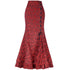 Gothic Steampunk Stitched Jacquard Long Mermaid Lace-Up Skirt