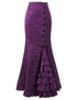 Gothic Steampunk Stitched Jacquard Long Mermaid Lace-Up Skirt