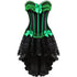 Gothic Striped Corset with Fluffy Pleated Layered Tutu Skirt
