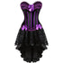 Gothic Striped Corset with Fluffy Pleated Layered Tutu Skirt
