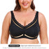 Plus Size Women's Wireless Bra Full Cup Large Breast Support Solid Lace Decoration