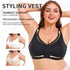Plus Size Women's Wireless Bra Full Cup Large Breast Support Solid Lace Decoration
