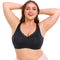 Plus Size Women's Wireless Bra Full Cup Large Breast Support Solid Lace Decoration