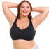 Plus Size Women's Wireless Bra Full Cup Large Breast Support Solid Lace Decoration