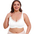 Plus Size Women's Wireless Bra Full Cup Large Breast Support Solid Lace Decoration
