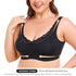Plus Size Women's Wireless Bra Full Cup Large Breast Support Solid Lace Decoration