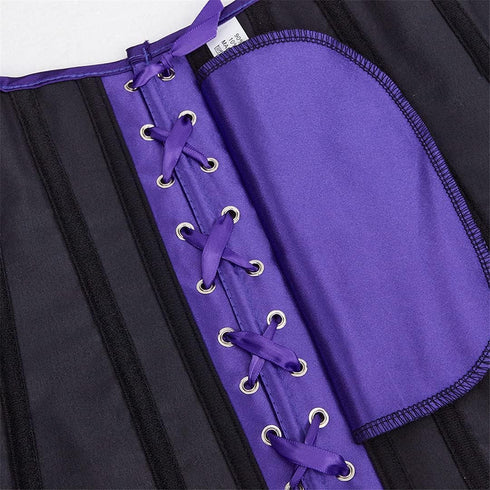Ladies Classic Burlesque Satin Hourglass Strapless Overbust Corset