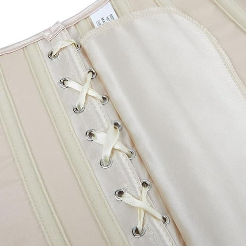 Ladies Classic Burlesque Satin Hourglass Strapless Overbust Corset