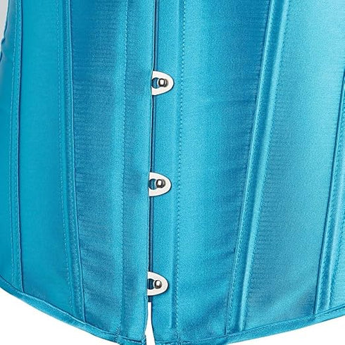 Ladies Classic Burlesque Satin Hourglass Strapless Overbust Corset