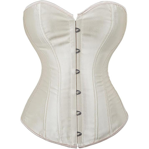 Ladies Classic Burlesque Satin Hourglass Strapless Overbust Corset