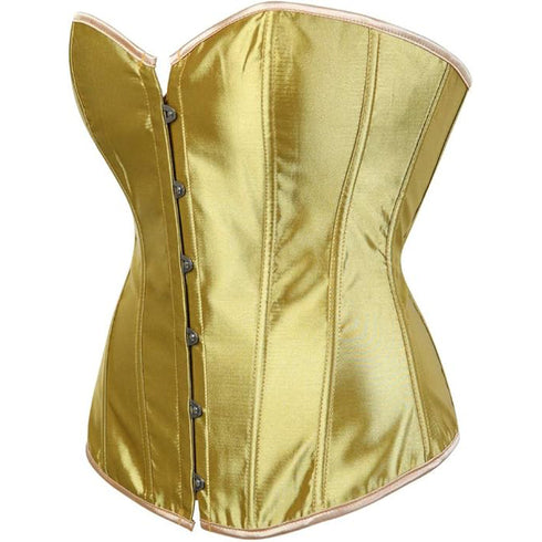 Ladies Classic Burlesque Satin Hourglass Strapless Overbust Corset