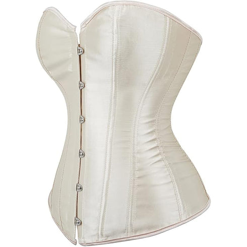 Ladies Classic Burlesque Satin Hourglass Strapless Overbust Corset