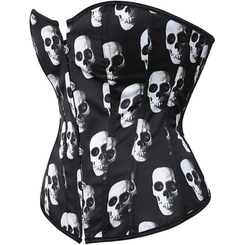 Ladies Classic Burlesque Satin Hourglass Strapless Overbust Corset