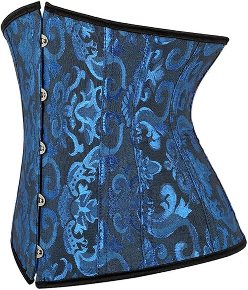 Ladies Classic Elegant Flower Tapestry Brocade Underbust Corset