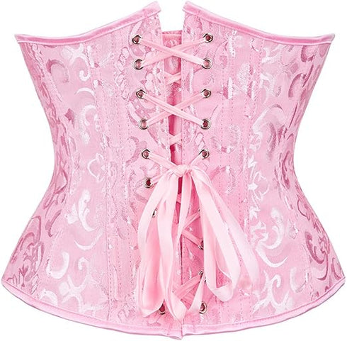 Ladies Classic Elegant Flower Tapestry Brocade Underbust Corset