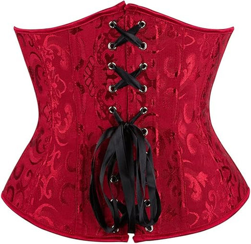 Ladies Classic Elegant Flower Tapestry Brocade Underbust Corset
