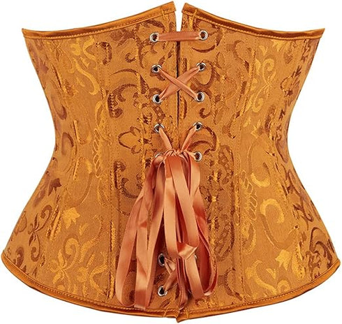 Ladies Classic Elegant Flower Tapestry Brocade Underbust Corset