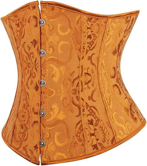 Ladies Classic Elegant Flower Tapestry Brocade Underbust Corset
