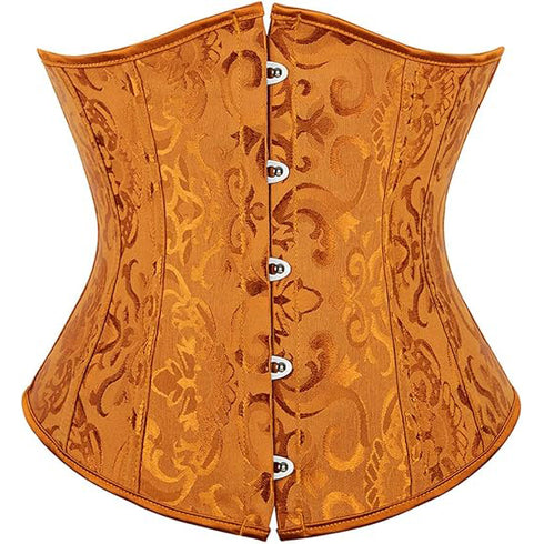 Ladies Classic Elegant Flower Tapestry Brocade Underbust Corset